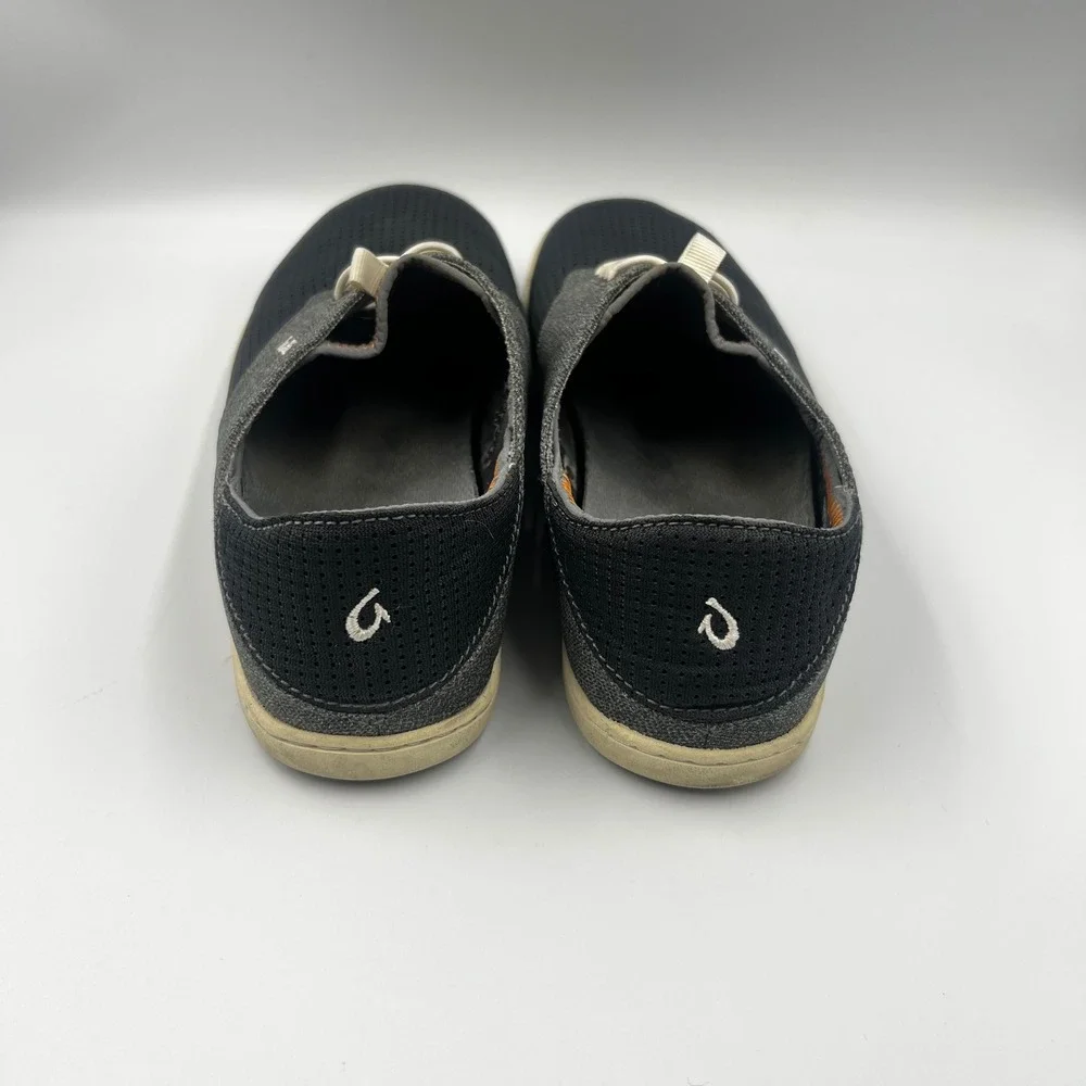 OluKai Nohea Moku Men's Black Dark Shadow Mesh Boat Shoes Size 8.5 10283-6C6C